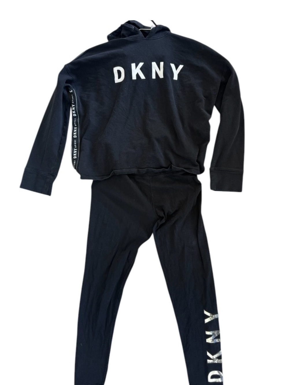 DKNY Black and White SPORT Logo Sweat Top
